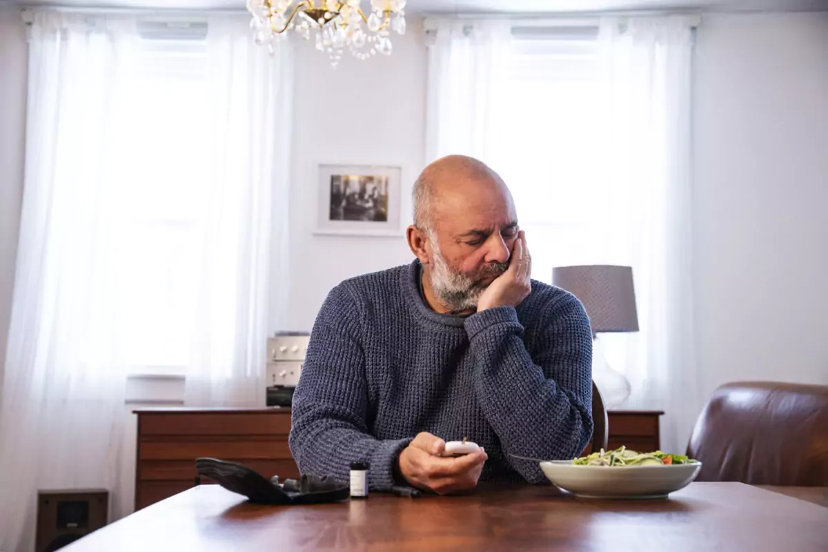 man upset about his blood glucose reading