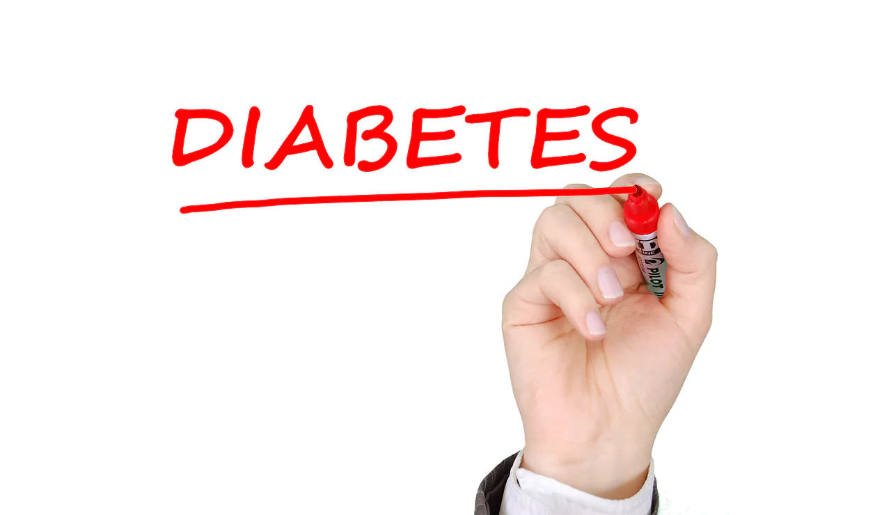 the word diabetes wrote in big red letters with a marker