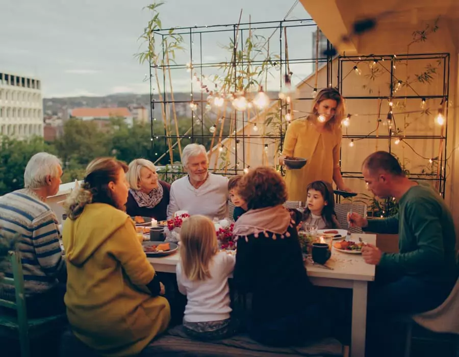 people socializing outdoors