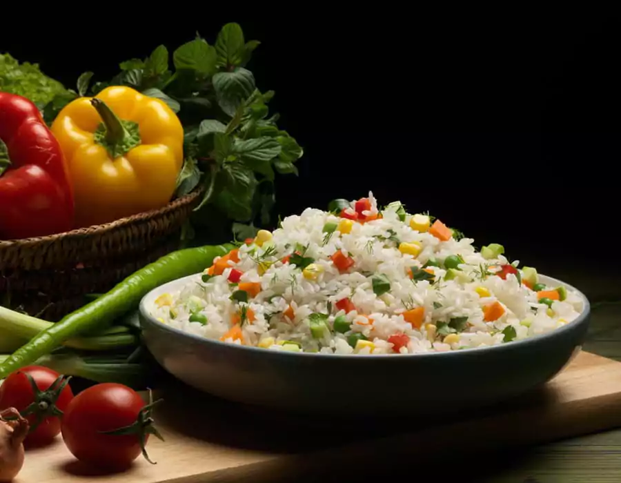 bowl of rice and vegetables