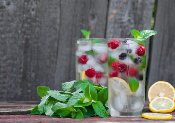 Raspberry-Lime Flavored Water